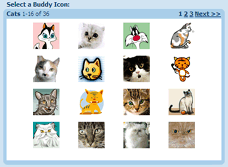 Select from one of 36 cats as your AOL Buddy Icon