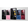 A line-up of five Microsoft Zune MP3 players.