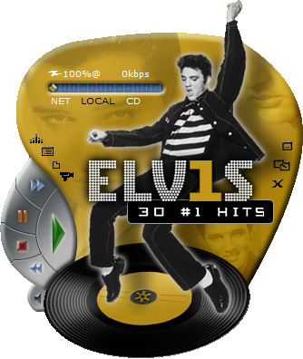 Windows Media Player with an Elvis-themed Skin